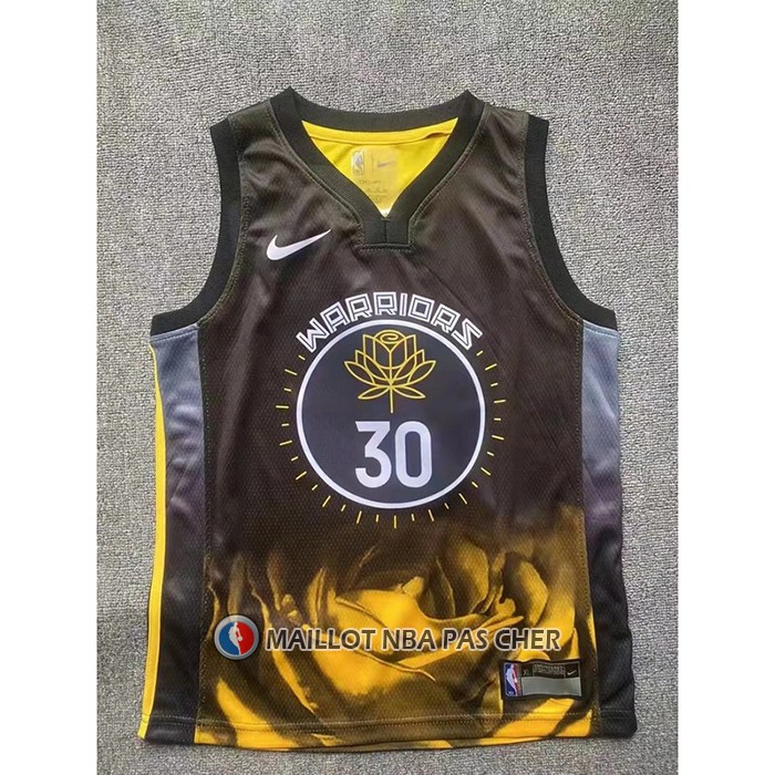 Maillot Enfant Golden State Warriors Stephen Curry NO 30 Ville 2022-23 Noir